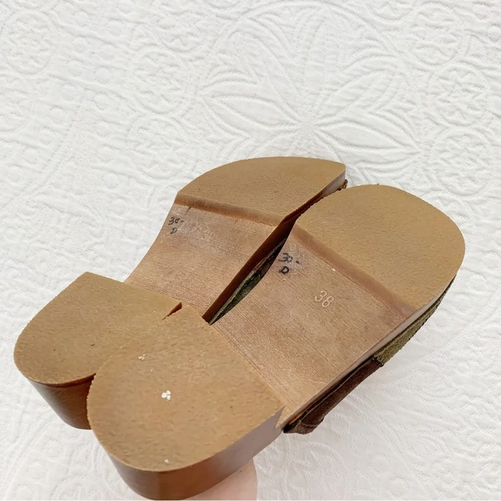 🔥 Swedish Hasbeens‎ Suede Patch Clog in Patchwork Suede - Picture 7 of 7